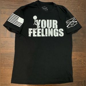 Men’s Grunt Style F*** Your Feelings Black/White T-Shirt- Size Large